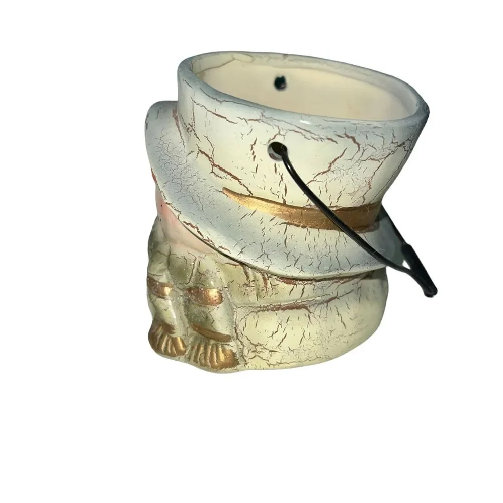 Winter Christmas Holiday Snowman Container Rustic Farmhouse Decorative